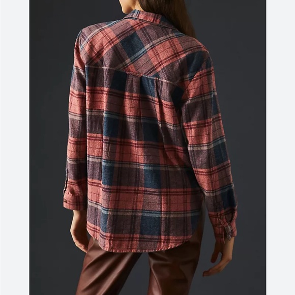 PILCRO Ruffled Flannel Button down Anthropologie Women's XXS Long Sleeve Shirt - Picture 3 of 8